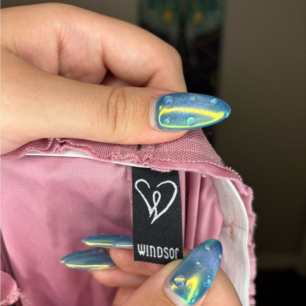 Pink Rhinestone Bodycon Mini Dress - Picture 5 of 6